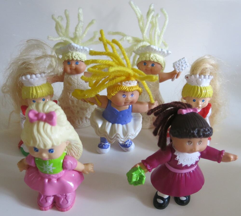 VINTAGE 1990s Cabbage Patch Figurines Set of 7 Mimi/Ali/Sally/Brides Toys